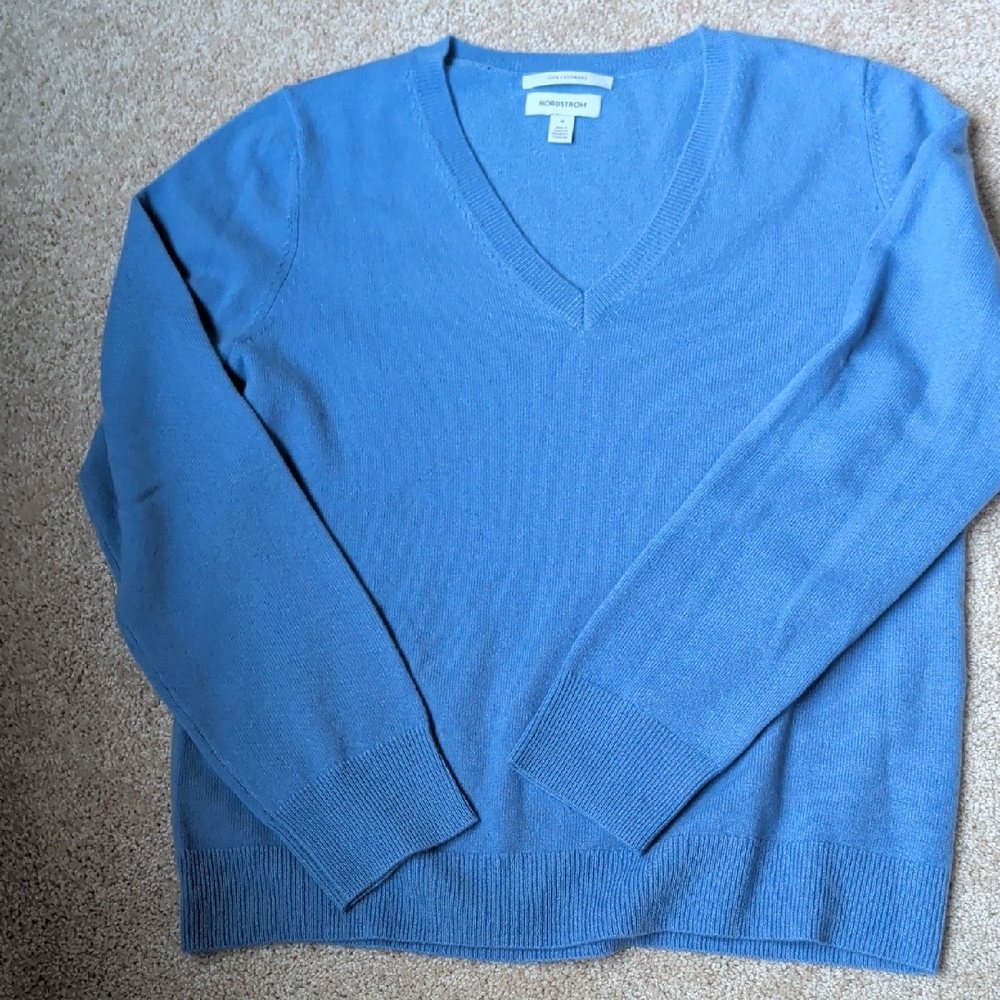 Nordstrom Sky Blue V-Neck Sweater